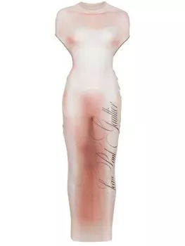 Платье макси с принтом Jean Paul Gaultier, розовый