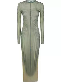 Платье макси с принтом Jean Paul Gaultier, синий