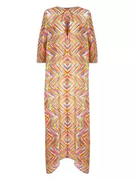 Платье макси с принтом Missoni, оранжевый