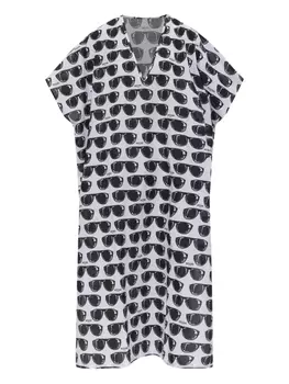 Платье макси с принтом Moschino, белый