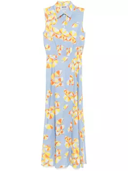 Платье макси с принтом MOSCHINO JEANS, синий