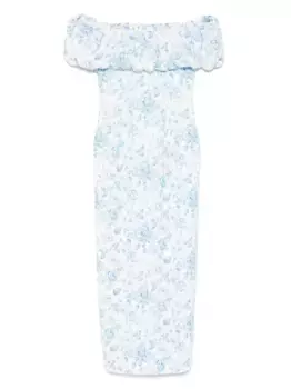 Платье макси с принтом Rowen Rose, синий