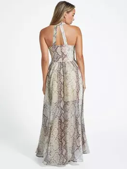 Платье макси с принтом Vira Guess Factory, цвет Glam Snake Print