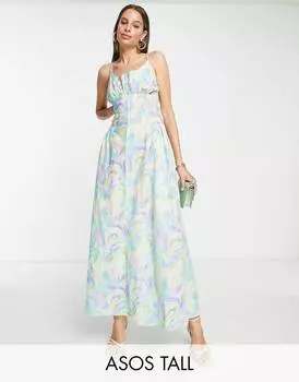 Платье макси с присборенной талией и присборенной талией ASOS DESIGN Tall