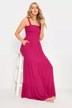 Платье макси с присборенными бретельками Long Tall Sally, розовый