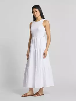 Платье макси с присборенными деталями DKNY, белый