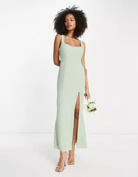 Платье макси с пуговицами на спине ASOS DESIGN Bridesmaid