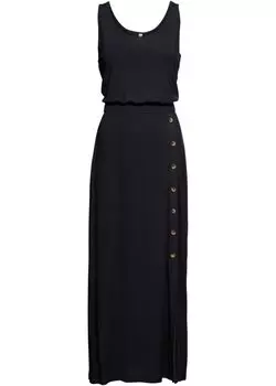 Платье макси с пуговицами Rainbow, черный
