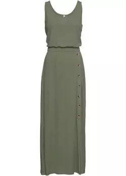 Платье макси с пуговицами Rainbow, зеленый