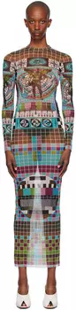 Платье макси с разноцветным принтом Jean Paul Gaultier