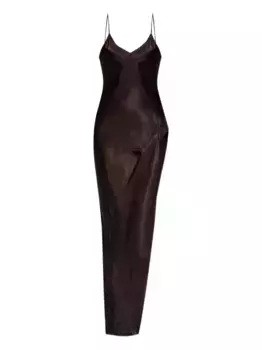 Платье макси с разрезом VETEMENTS, коричневый