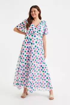 Платье макси с рукавами ангелами Isabelle Scarlett & Jo, розовый