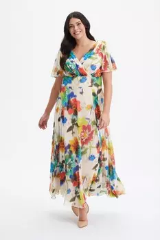 Платье макси с рукавами ангелами Isabelle Scarlett & Jo, бежевый