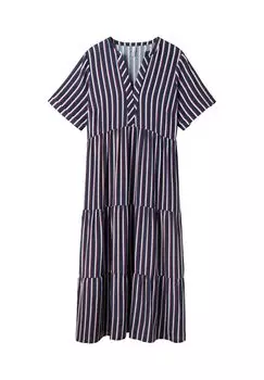 Платье-макси с широкой развевающейся юбкой sheego, цвет Nachtblau Gestreift