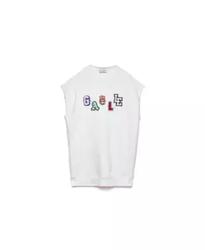 Платье макси с тисненым логотипом Galle Paris, белый