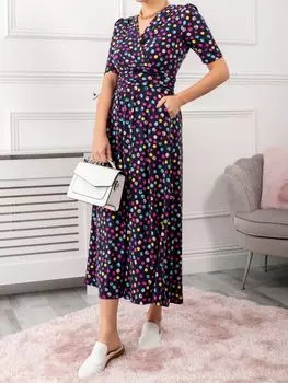 Платье макси с точечным принтом Jolie Moi Coleen, Темно-синий/Мульти