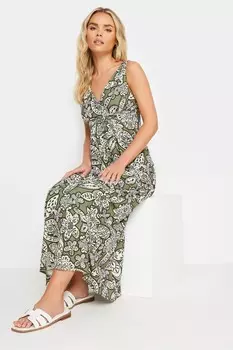 Платье макси с трафаретом Pixiegirl Petite, зеленый