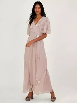 Платье макси с украшением Monsoon August, румяный
