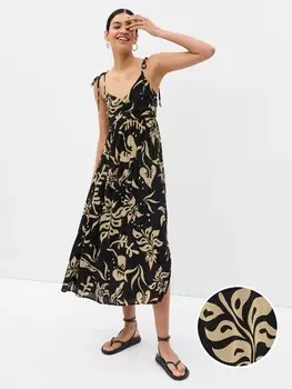 Платье макси с узором Gap, черный