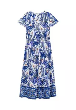 Платье макси с узором пейсли и присборенным поясом Sheego by JoeBrowns, цвет Offwhite Gemustert