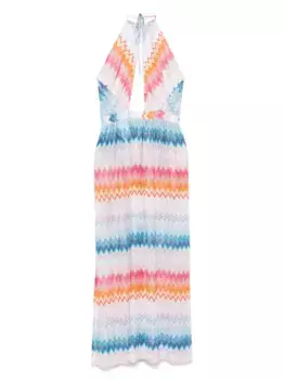 Платье макси с узором зигзаг Missoni, синий