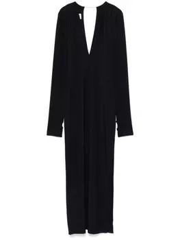 Платье макси с V-образным вырезом MM6 Maison Margiela, черный