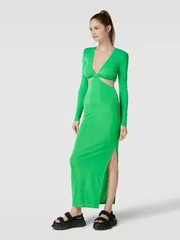 Платье макси с V-образным вырезом Gina Tricot, зеленый