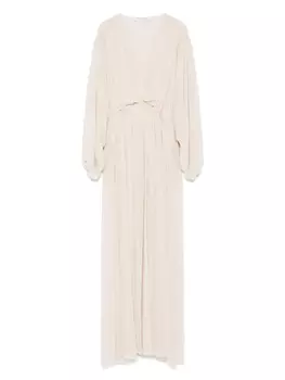 Платье макси с V-образным вырезом Philosophy Di Lorenzo Serafini, нейтральный