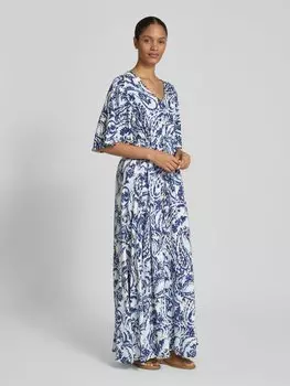 Платье макси с V-образным вырезом, модель 'MMJOELLA' B.Young, синий