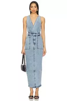 Платье макси с V-образным вырезом «Fit for success» от Good American, indigo780