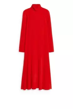Платье макси с водолазкой Arket, красный