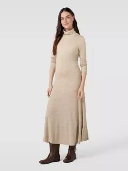 Платье макси с водолазкой Polo Ralph Lauren, бежевый