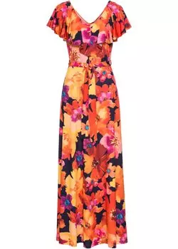 Платье макси с воланом и поясом Bodyflirt Boutique, желтый