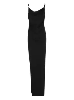 Платье макси с воротником-хомутиком и драпировкой COPERNI, черный