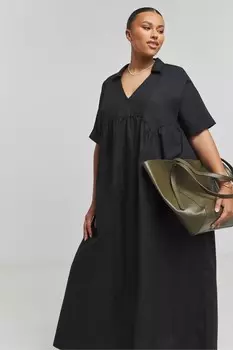 Платье макси с воротником Simply Be, черный