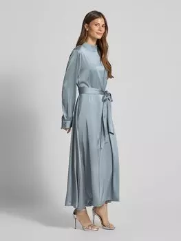 Платье макси с воротником-стойкой модель 'Harper' Gestuz, светло-серый