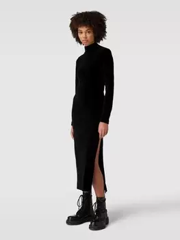 Платье макси с воротником-стойкой модель «Вельвет» G-Star Raw, черный