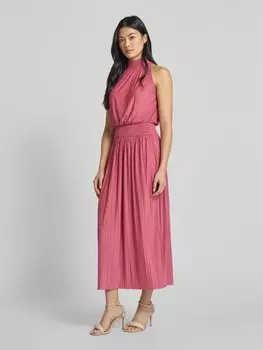Платье макси с воротником-стойкой модель 'UMA' Samse Samse, розовый