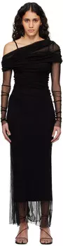 Платье макси с вуалью Christopher Esber, черный