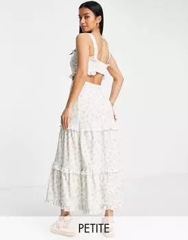 Платье макси с вырезами и цветочным принтом Miss Selfridge Petite