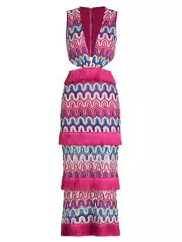 Платье макси с вырезами крючком Patbo, мультиколор