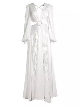 Платье макси с вырезами PatBO, белый