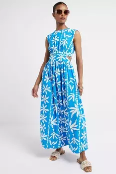 Платье макси с вырезами River Island, синий