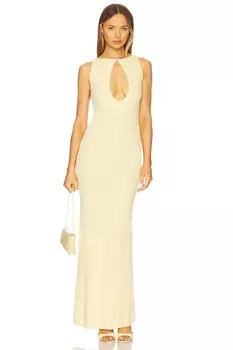 Платье макси с вырезом Aya Muse, butter yellow