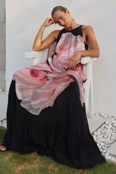 Платье макси с вырезом через шею Religion, розовый