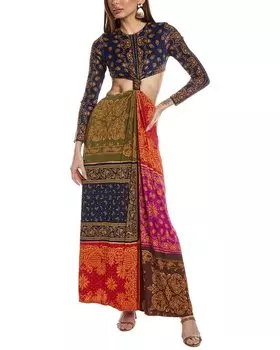 Платье макси с вырезом FARM Rio, цвет multi