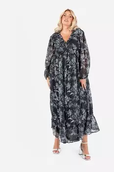 Платье макси с вырезом горловины Lovedrobe, черный