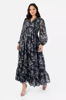 Платье макси с вырезом горловины Lovedrobe, черный