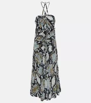 Платье макси с вырезом халтер и принтом PROENZA SCHOULER, разноцветный