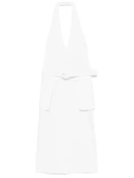 Платье макси с вырезом халтер классика Low Classic, белый